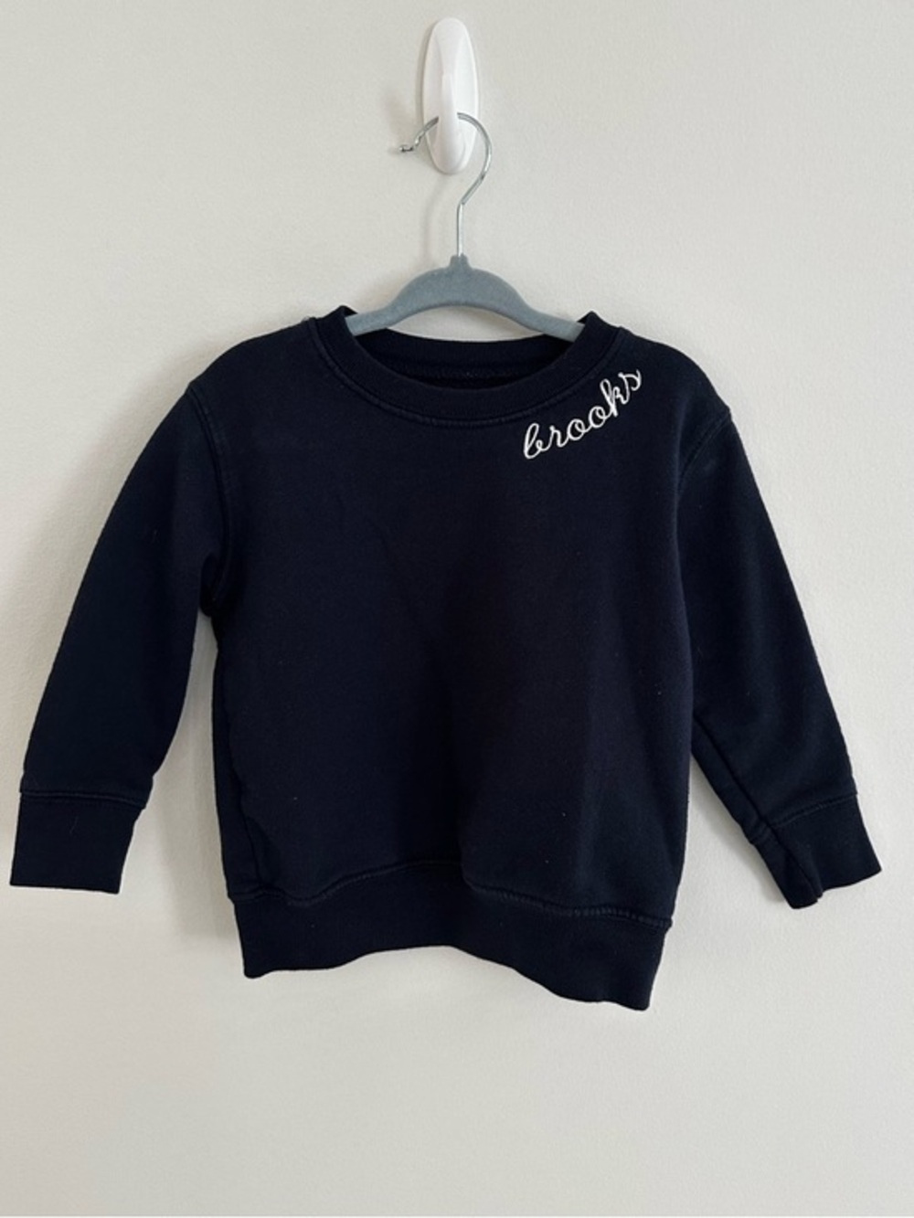 Brooks embroiderer Navy Kids Crewneck Sweatshirt size 18 months
